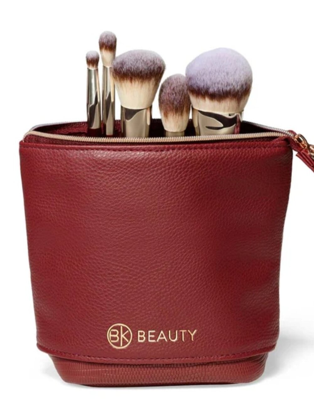 BK Beauty Standup Brush Holder & Travel Makeup Bag - Burgundy - Picture 5 of 12